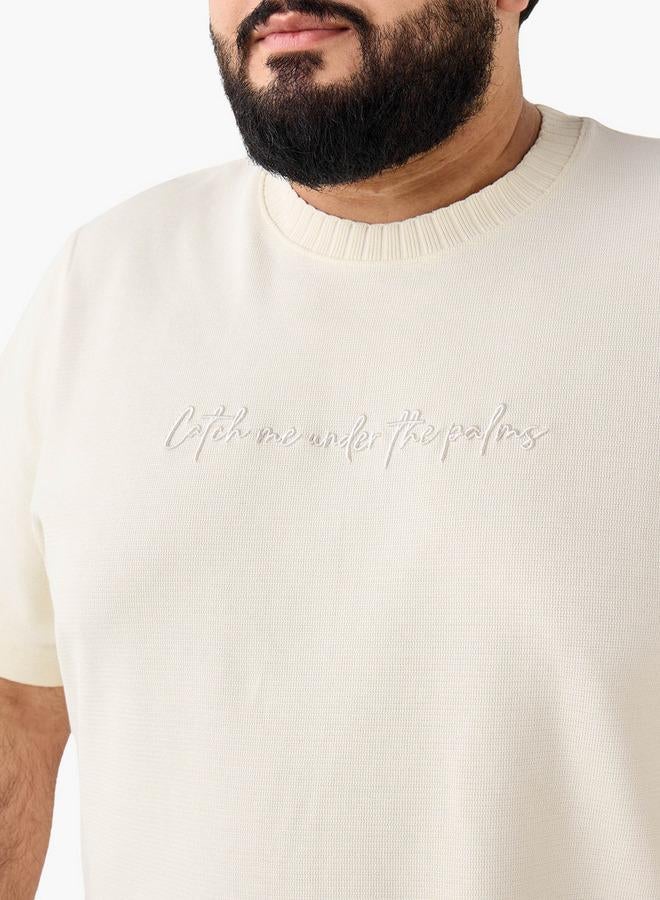 Maxim Men Crew Neck Short Sleeves Embroidered T-shirt - Image 4
